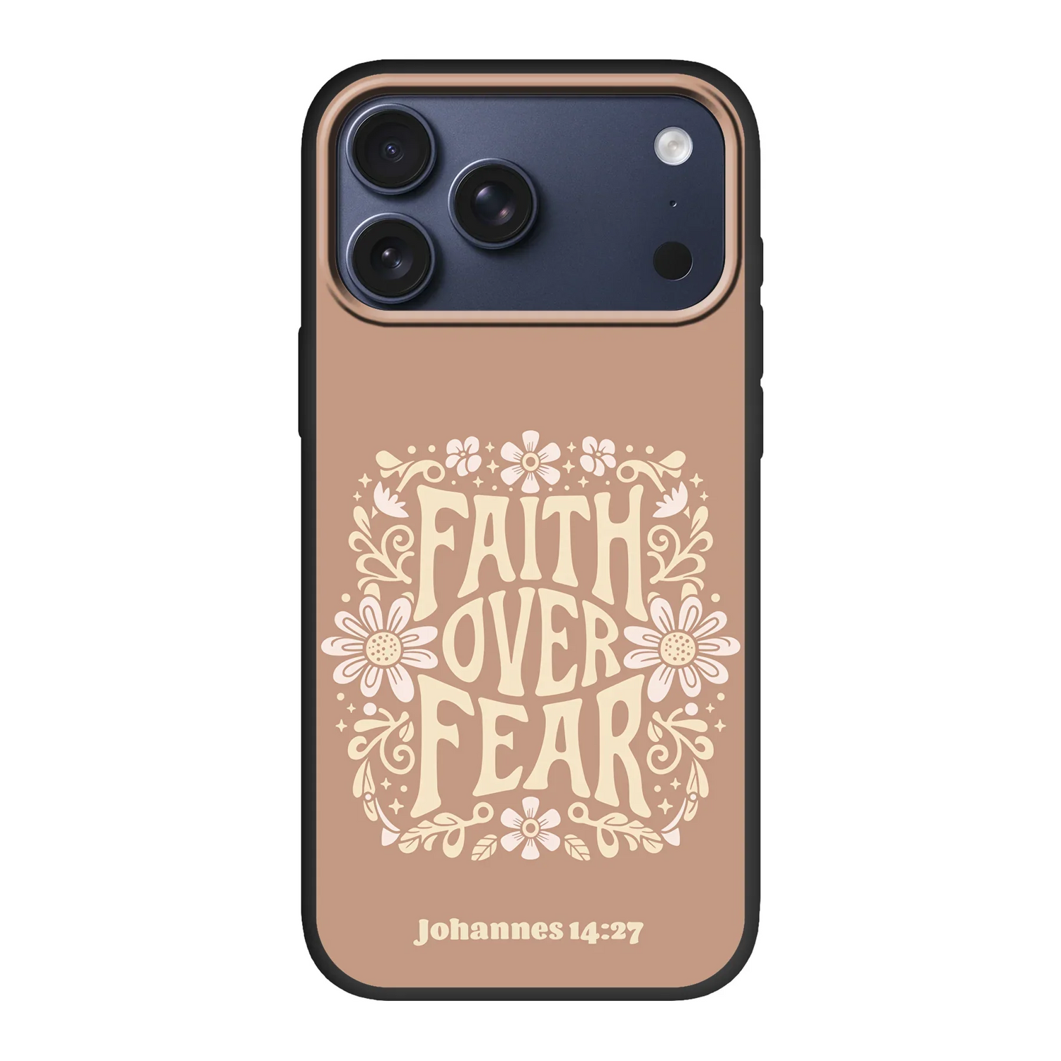 Duurzaam eco-telefoonhoesje met “Faith over Fear” – Johannes 14:27 – milieuvriendelijke bescherming met inspirerende christelijke boodschap over vrede.