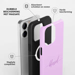 Christelijk toughcase met MagSafe telefoonhoesje met aardetinten regenboog design en dubbele laag bescherming