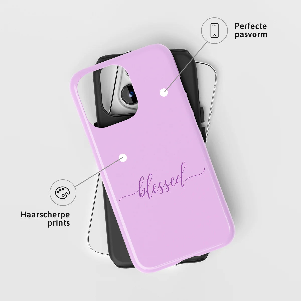 Christelijk toughcase telefoonhoesje ‘Blessed’ met perfecte pasvorm en haarscherpe print