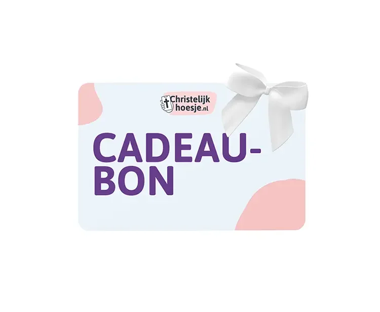Giftcard voor christelijk telefoonhoesje, elegant design met subtiele roze accenten
