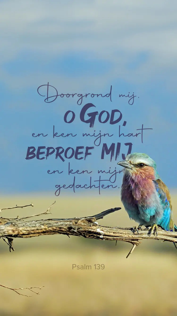 Christelijke wallpaper Psalm 139, dagelijkse reminder van hoop en liefde