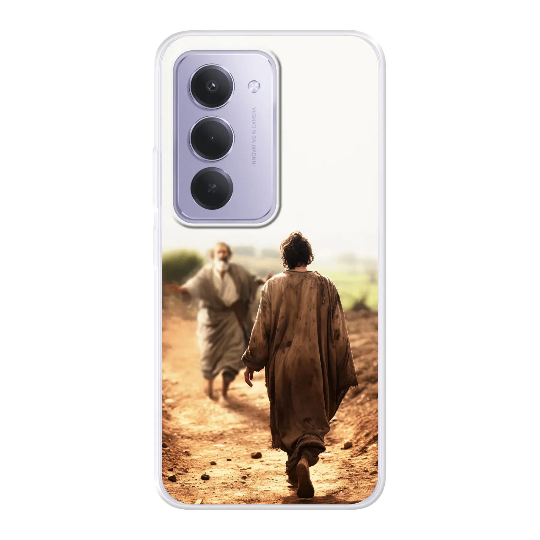 Telefoonhoesje De verloren zoon – geïnspireerd op Lukas 15:11-32, met beeld van vader en zoon als symbool van vergeving, genade en liefde