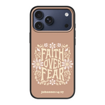 Duurzaam eco-telefoonhoesje met “Faith over Fear” – Johannes 14:27 – milieuvriendelijke bescherming met inspirerende christelijke boodschap over vrede.