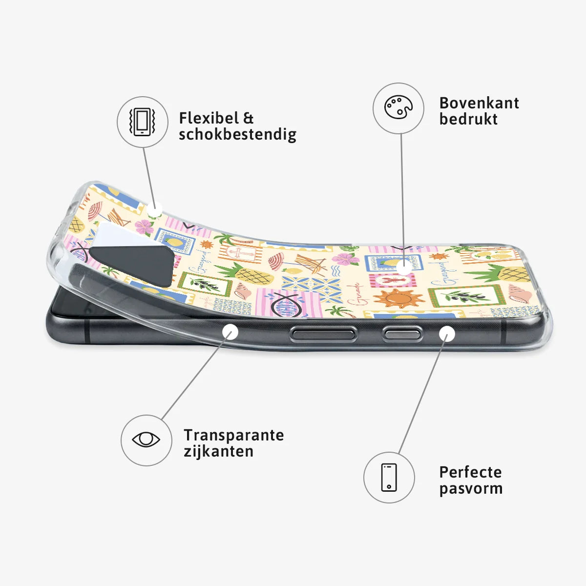 Softcase Gezegend en Genade – flexibel hoesje met kleurrijk patchwork zomers design