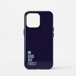 Christelijk toughcase telefoonhoesje ‘God trust’, minimalistisch en inspirerend ontwerp