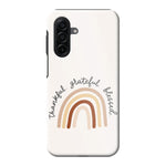 Hardcase telefoonhoesje met “Thankful. Grateful. Blessed.” – elegant christelijk design dat Gods trouw en dankbaarheid symboliseert.