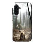 Hardcase telefoonhoesje met afbeelding van Jezus en het verloren schaap – krachtig symbool van Gods trouw en liefde.