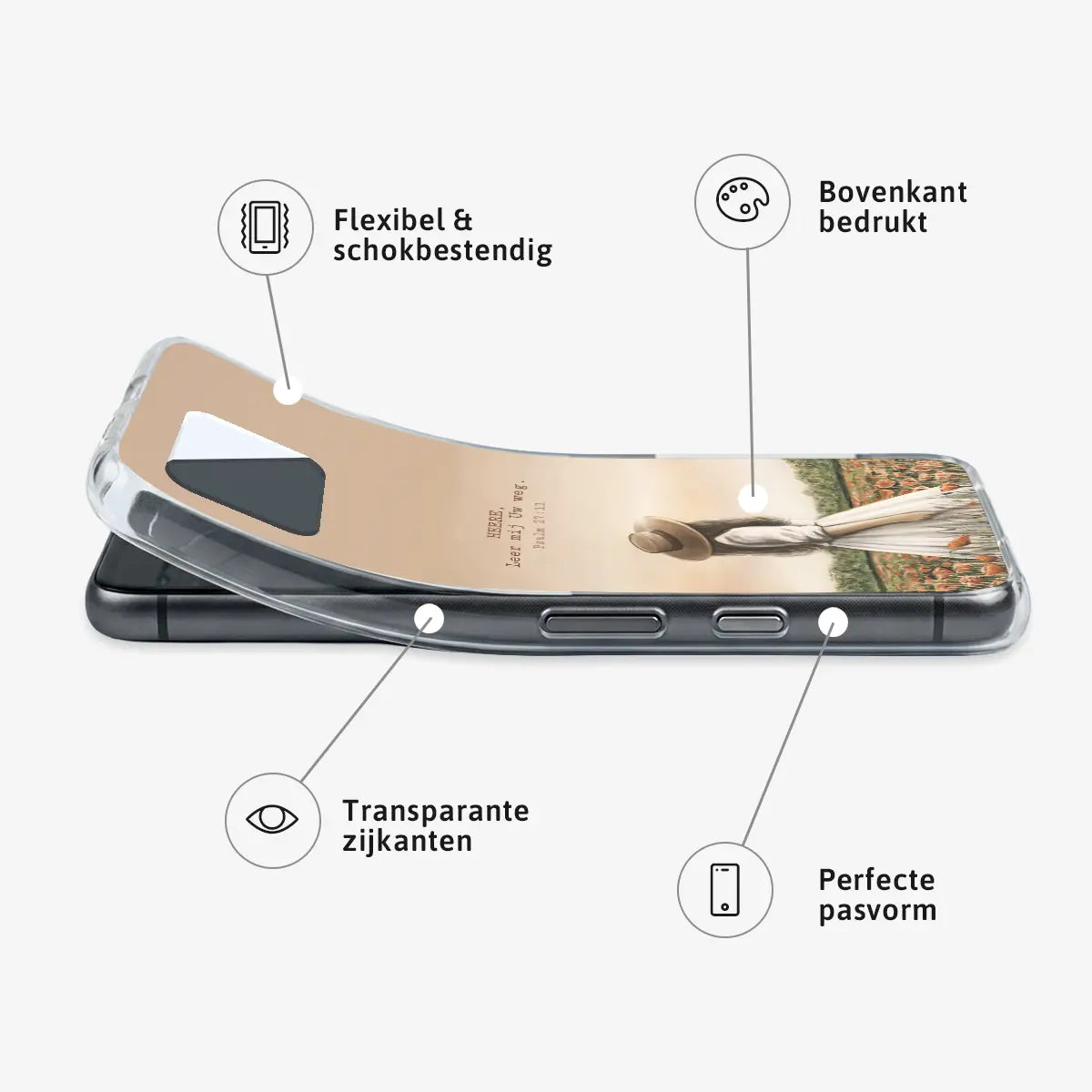 Softcase Heere, leer mij Uw weg – flexibel hoesje met transparante zijkanten