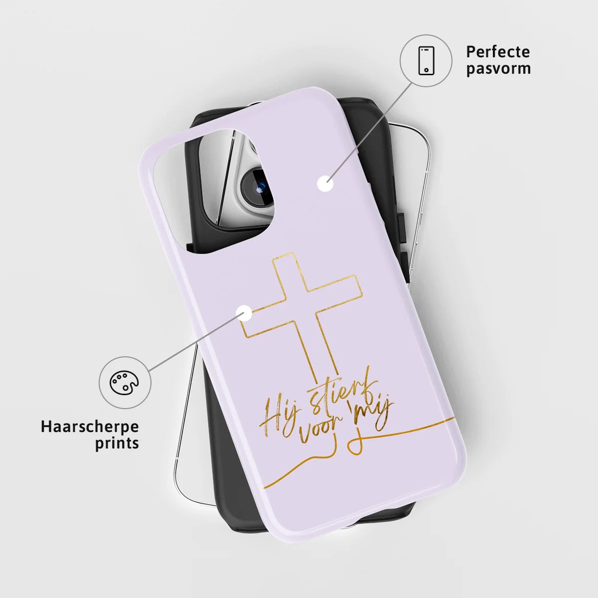 Christelijk toughcase telefoonhoesje ‘Hij stierf voor mij’ met perfecte pasvorm en haarscherpe print