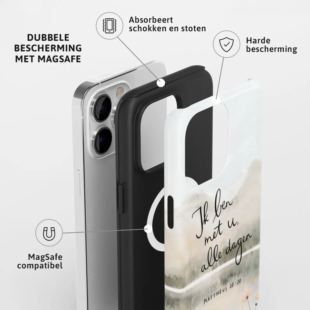 Toughcase MagSafe Ik ben met u, alle dagen – dubbele laag bescherming en ingebouwde MagSafe magneten