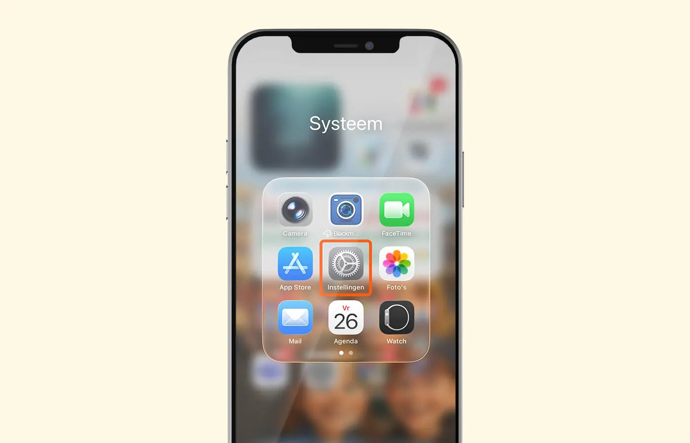 Tandwiel icoonom iPhone instellingen te openen