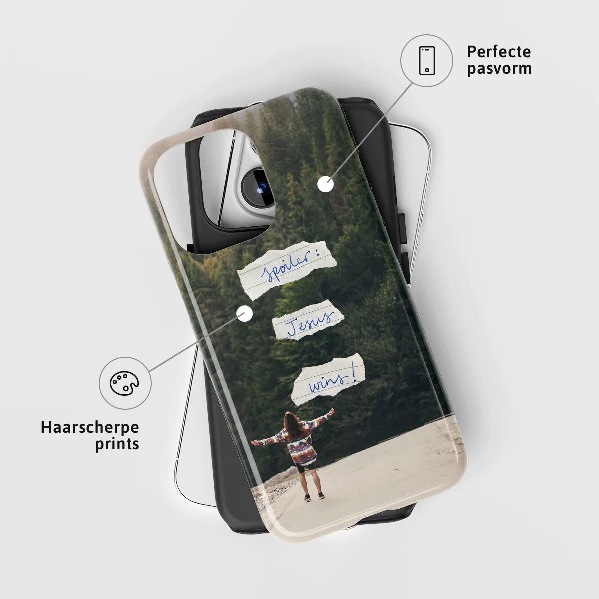 Christelijk toughcase telefoonhoesje ‘Jesus wins’ met perfecte pasvorm en haarscherpe print