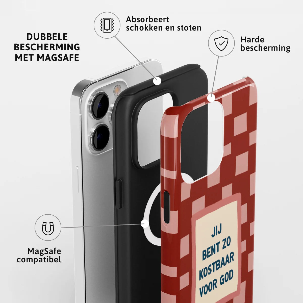 Christelijk toughcase met MagSafe telefoonhoesje ‘Jij bent zo kostbaar voor God’ met dubbele laag bescherming en schokabsorberende werking