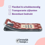 Christelijk telefoonhoesje softcase met tekst “Jij bent zo kostbaar voor God”, transparante zijkanten en schokbestendige bescherming