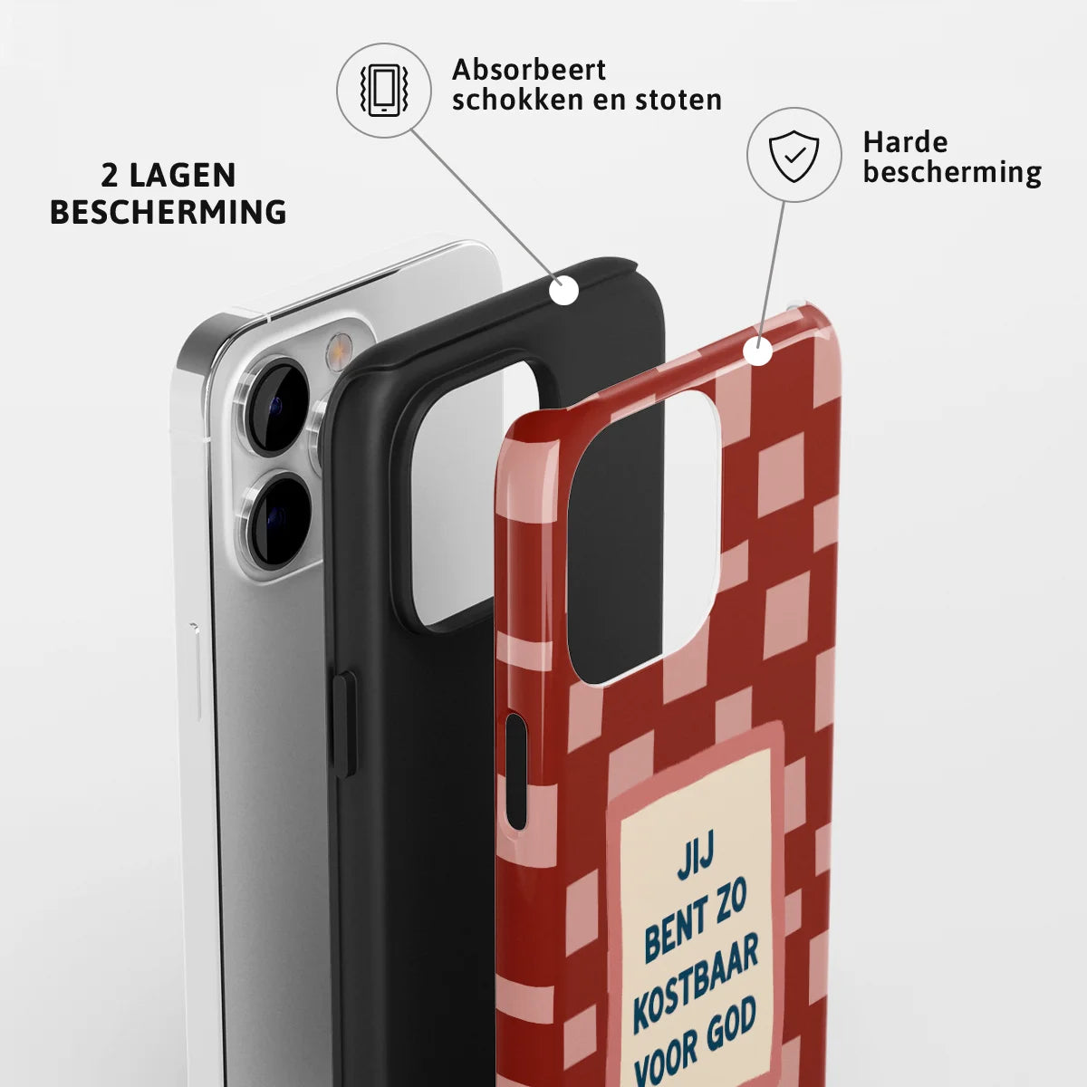 Christelijk toughcase telefoonhoesje ‘Jij bent zo kostbaar voor God’ met 2 lagen bescherming en schokabsorberende harde bescherming