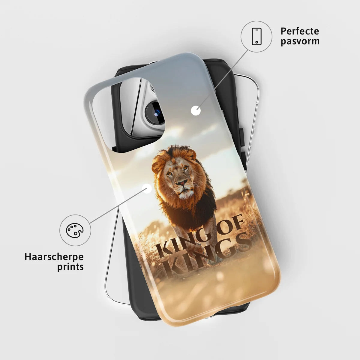 Christelijk toughcase telefoonhoesje ‘King of Kings’ met perfecte pasvorm en haarscherpe print
