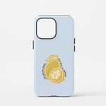 Christelijk toughcase hoesje Life gave me Lemons Jesus made me Lemonade – gouden citroenen op blauw