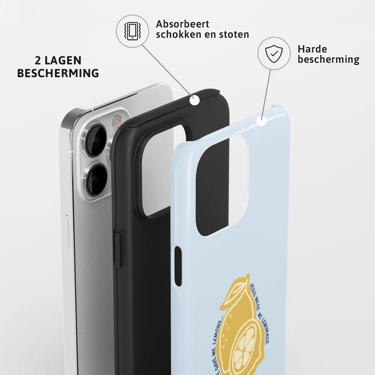 Toughcase Life gave me Lemons – dubbele laag bescherming met gouden citroen design