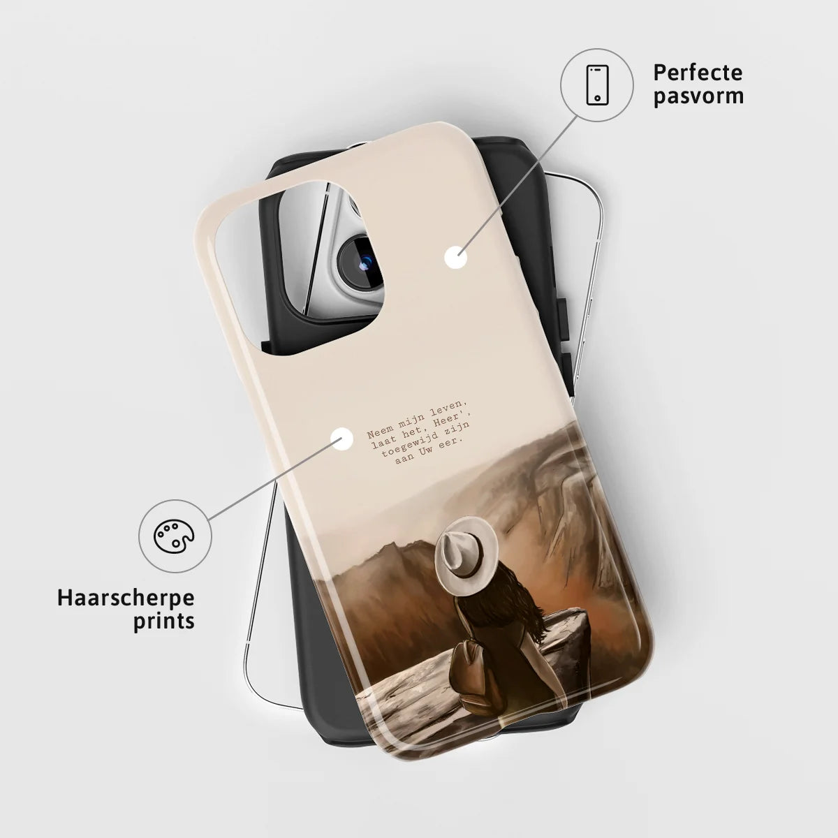Christelijk toughcase telefoonhoesje ‘Neem mijn leven toegewijd aan Uw eer’ met perfecte pasvorm en haarscherpe print
