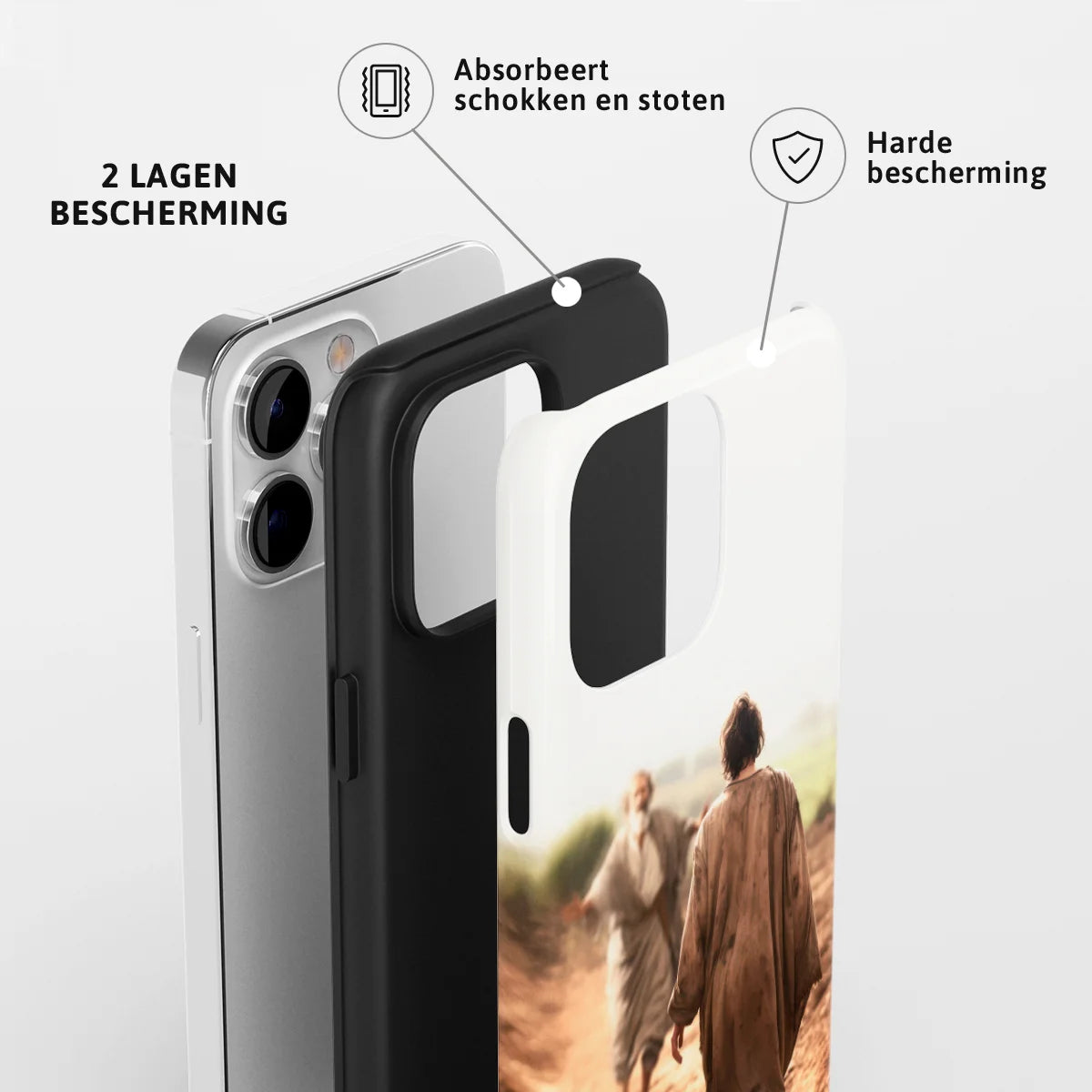 Christelijk toughcase telefoonhoesje ‘De verloren zoon’ met 2 lagen bescherming en schokabsorberende harde bescherming
