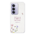 Softcase telefoonhoesje met aquarel bloemen, bijtjes en vlinder – Spreuken 3:5 “Vertrouw op de HEER met heel je hart” – licht en beschermend