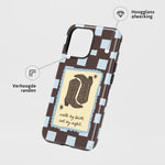 Christelijk toughcase telefoonhoesje ‘Walk by faith not by sight’ met hoogglans afwerking en opstaande randen voor extra bescherming