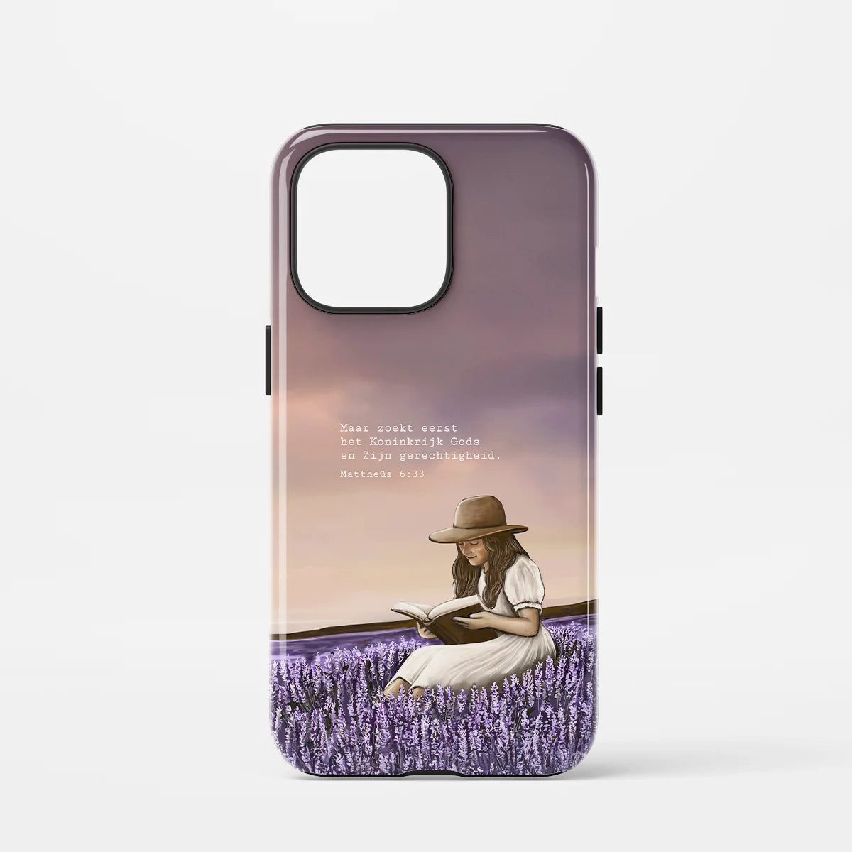 Christelijk toughcase telefoonhoesje ‘Zoek eerst het Koninkrijk Gods’, inspirerend Bijbels design