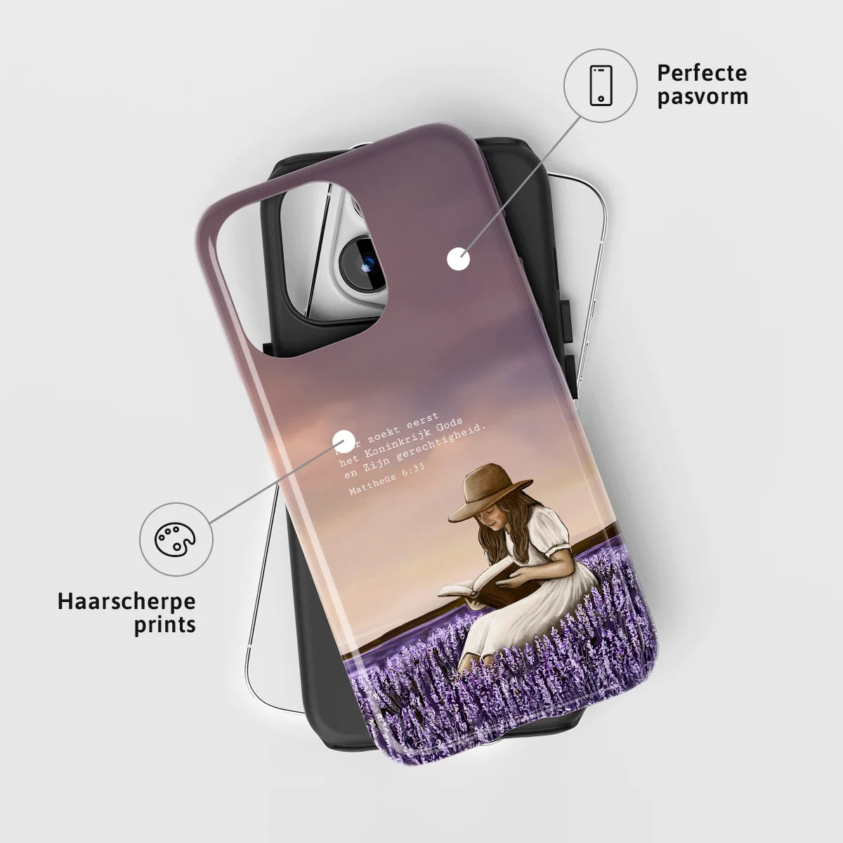 Christelijk toughcase telefoonhoesje ‘Zoek eerst het Koninkrijk Gods’ met perfecte pasvorm en haarscherpe print